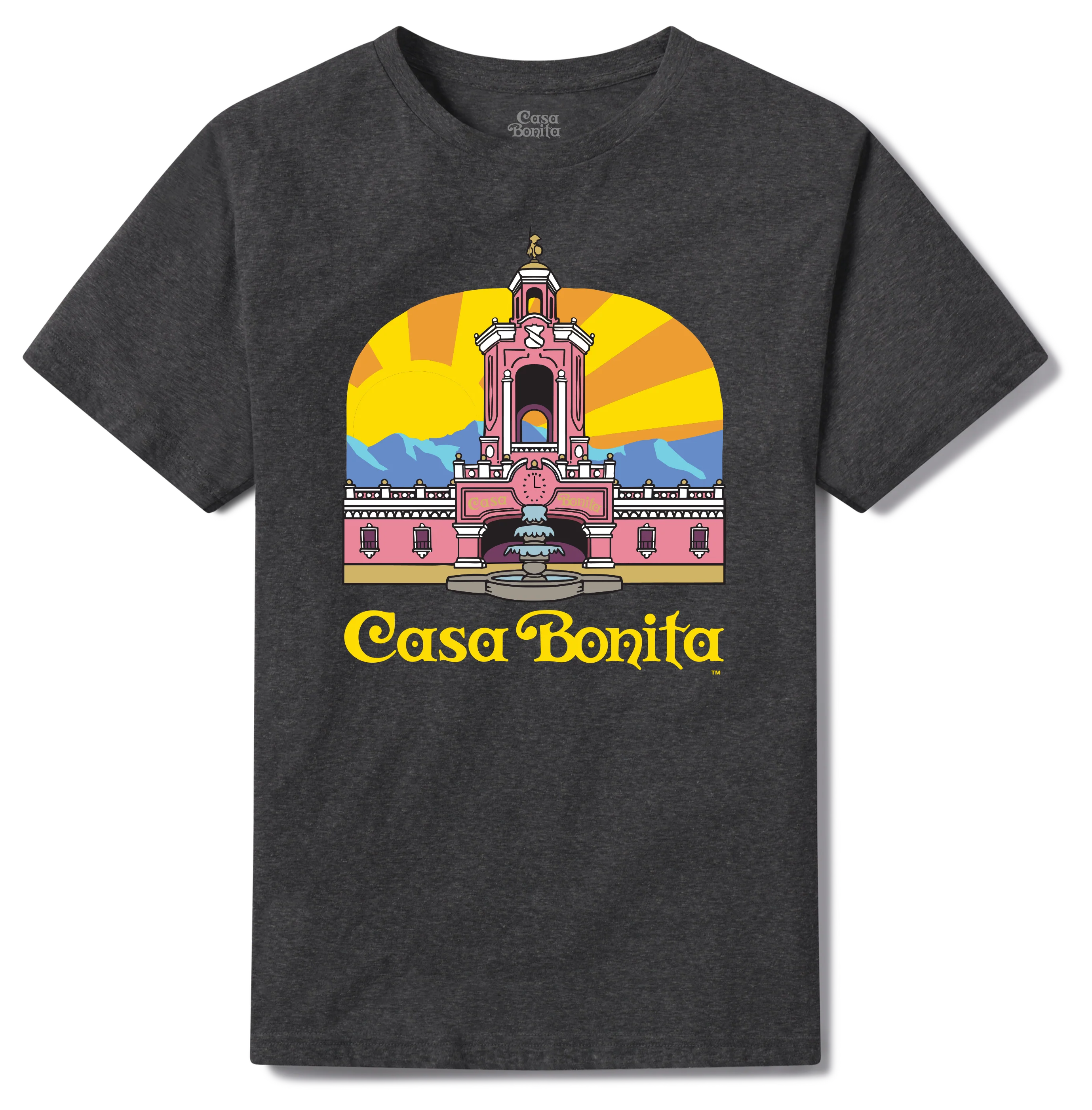 Casa Bonita Charcoal Retro Tower T-Shirt