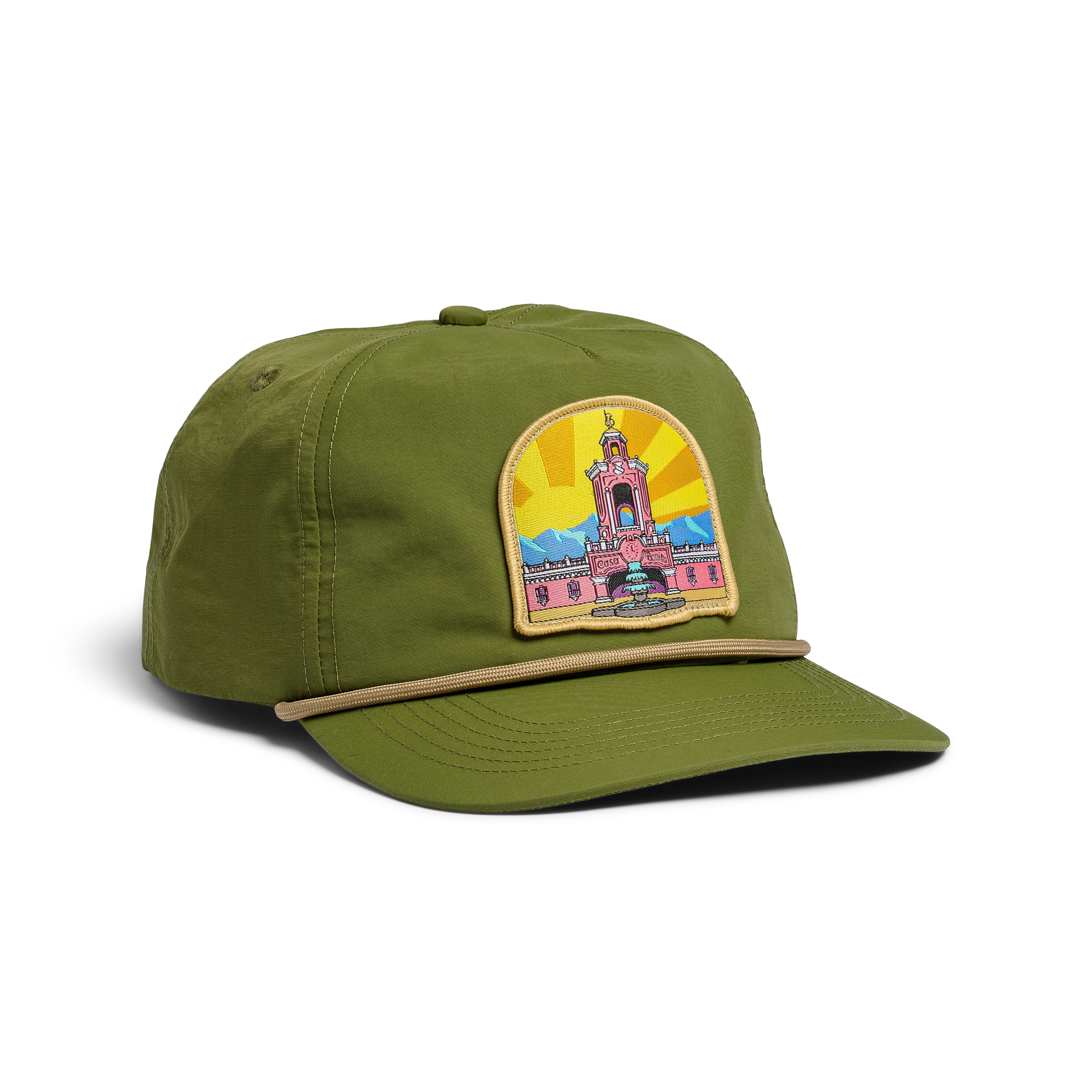 Casa Bonita Hunter Green Retro Tower Flat Brim Hat