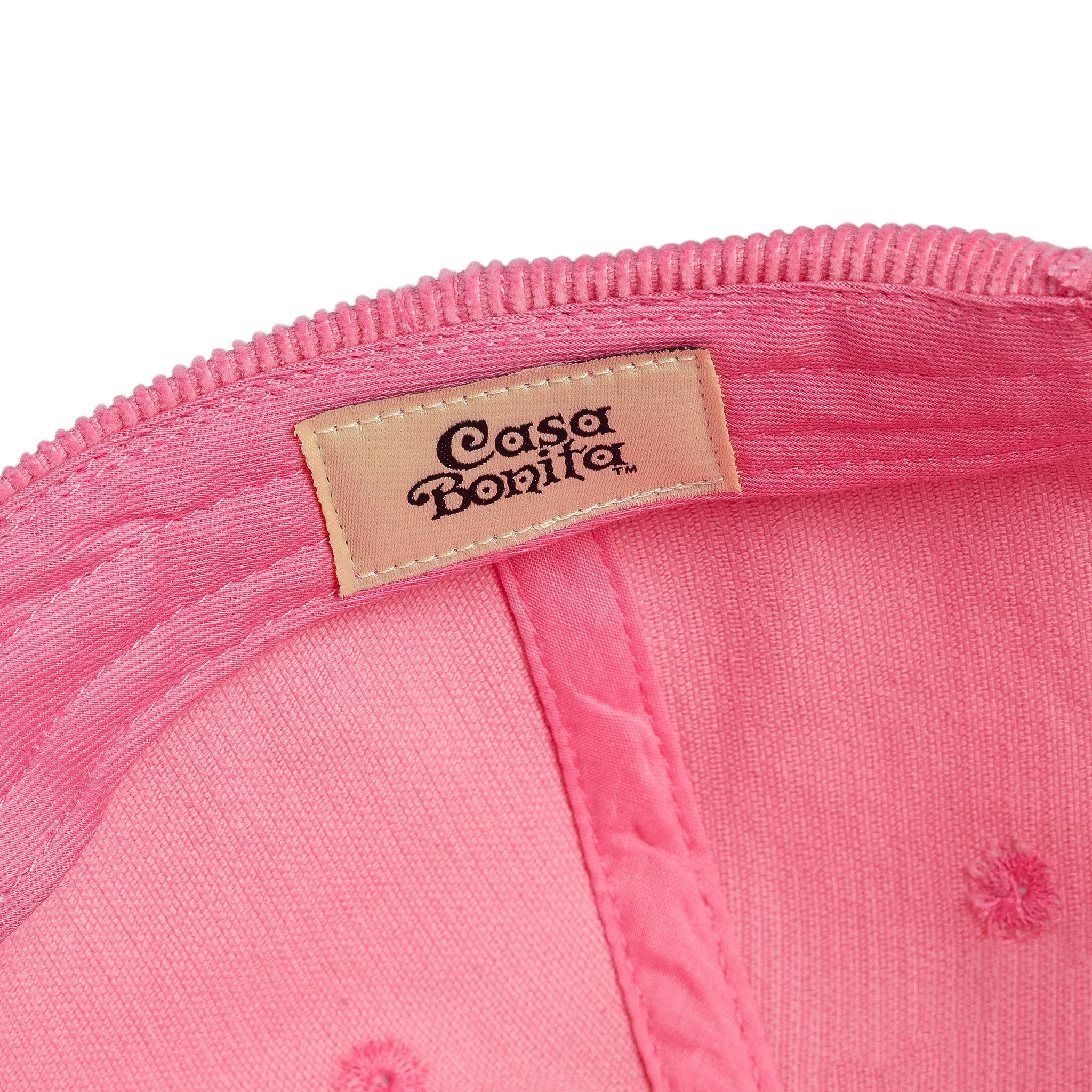 Casa Bonita Pink Corduroy Chain Stitch Logo Flat Brim Hat - Image 3