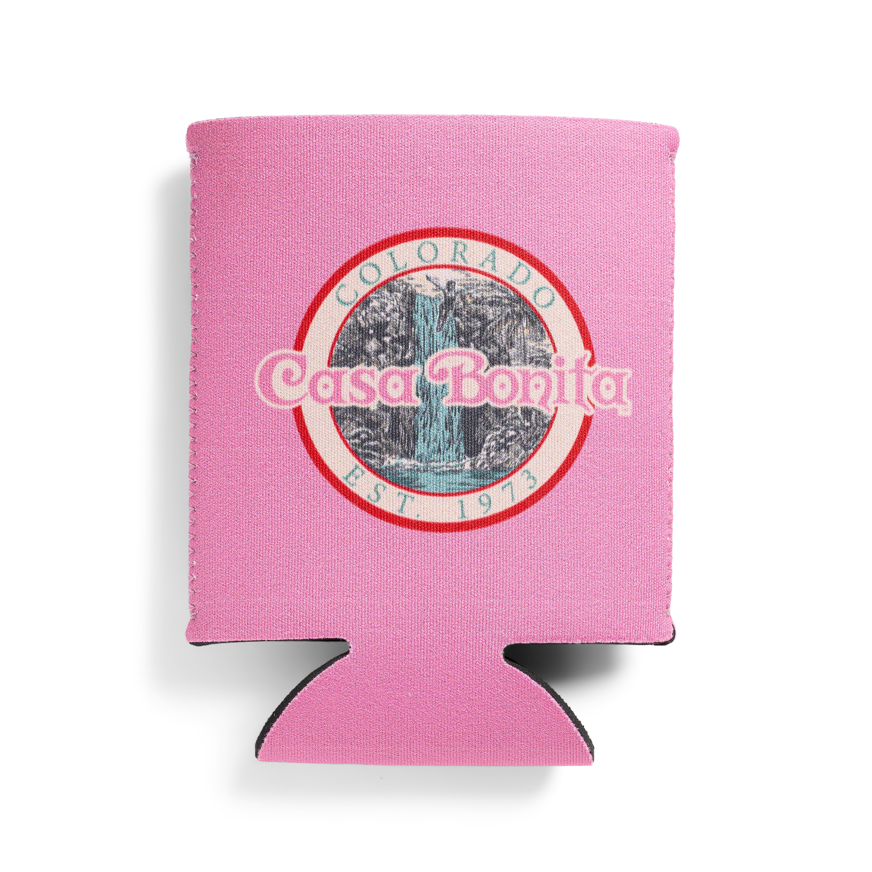 Casa Bonita Pink Vintage Waterfall Koozie