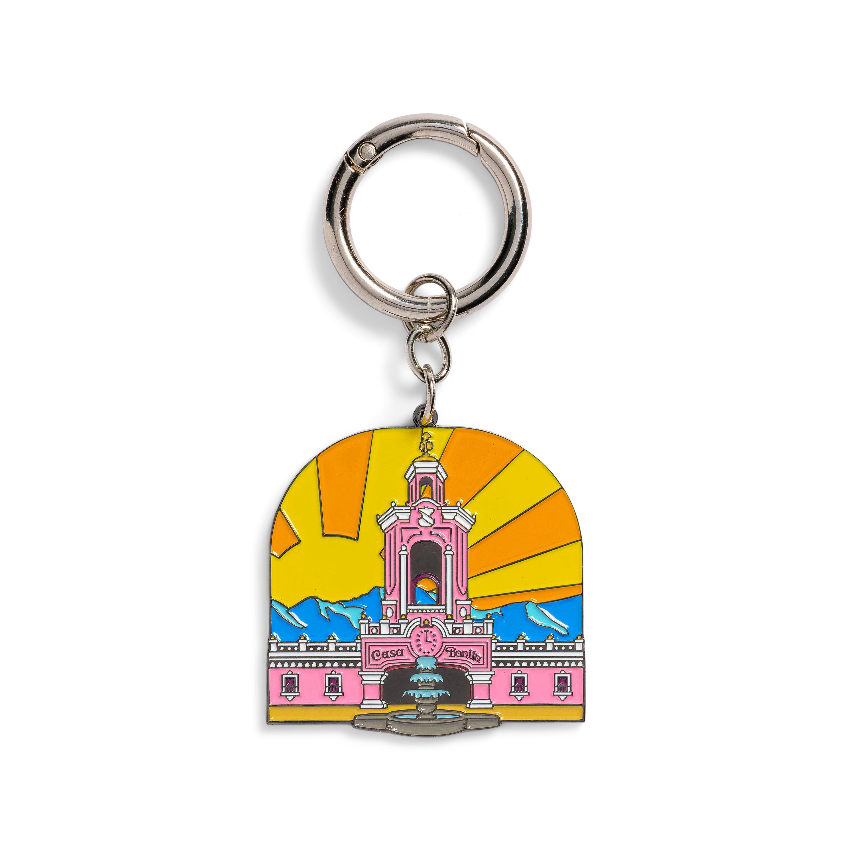 Casa Bonita Retro Tower Enamel Keychain