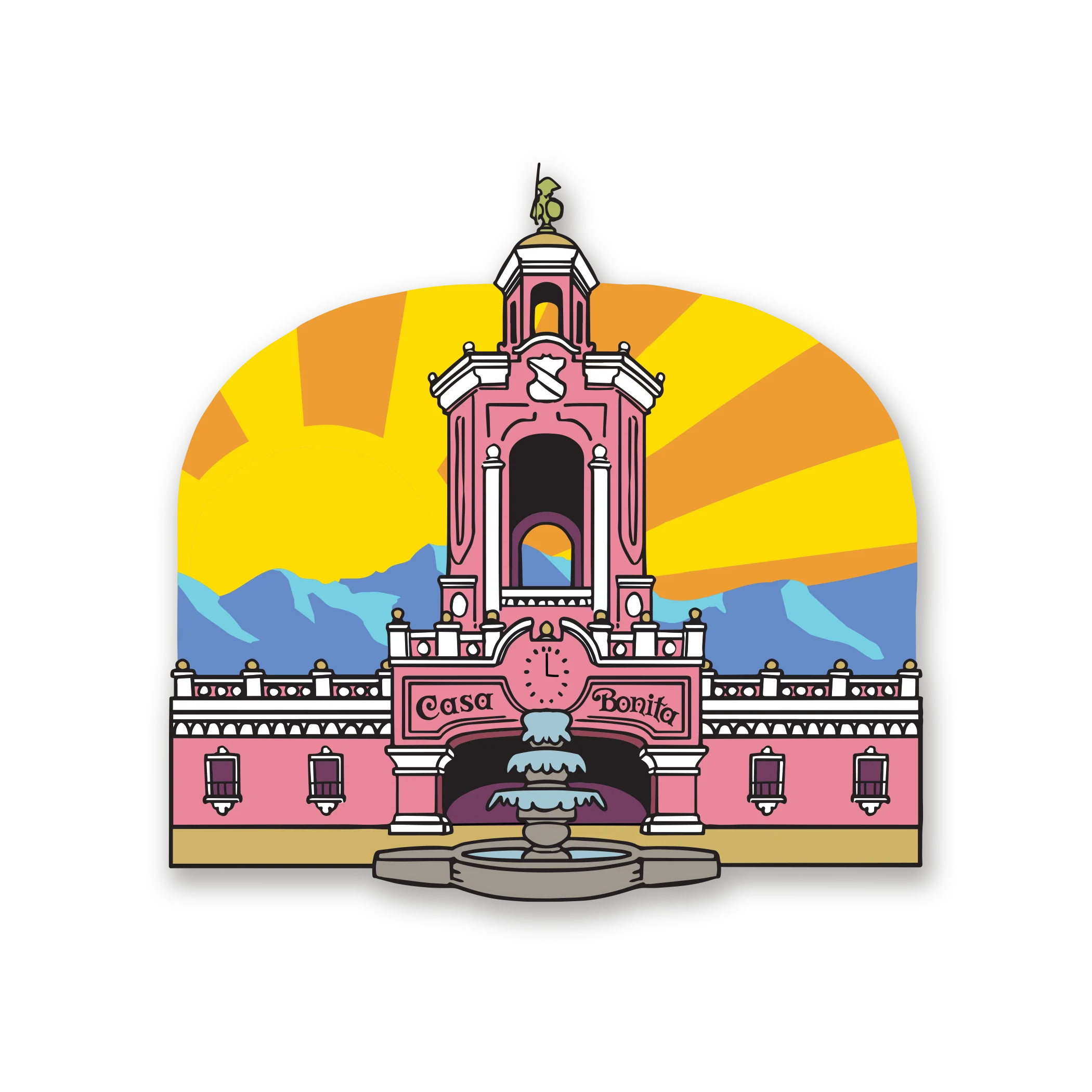 Casa Bonita Retro Tower Sticker