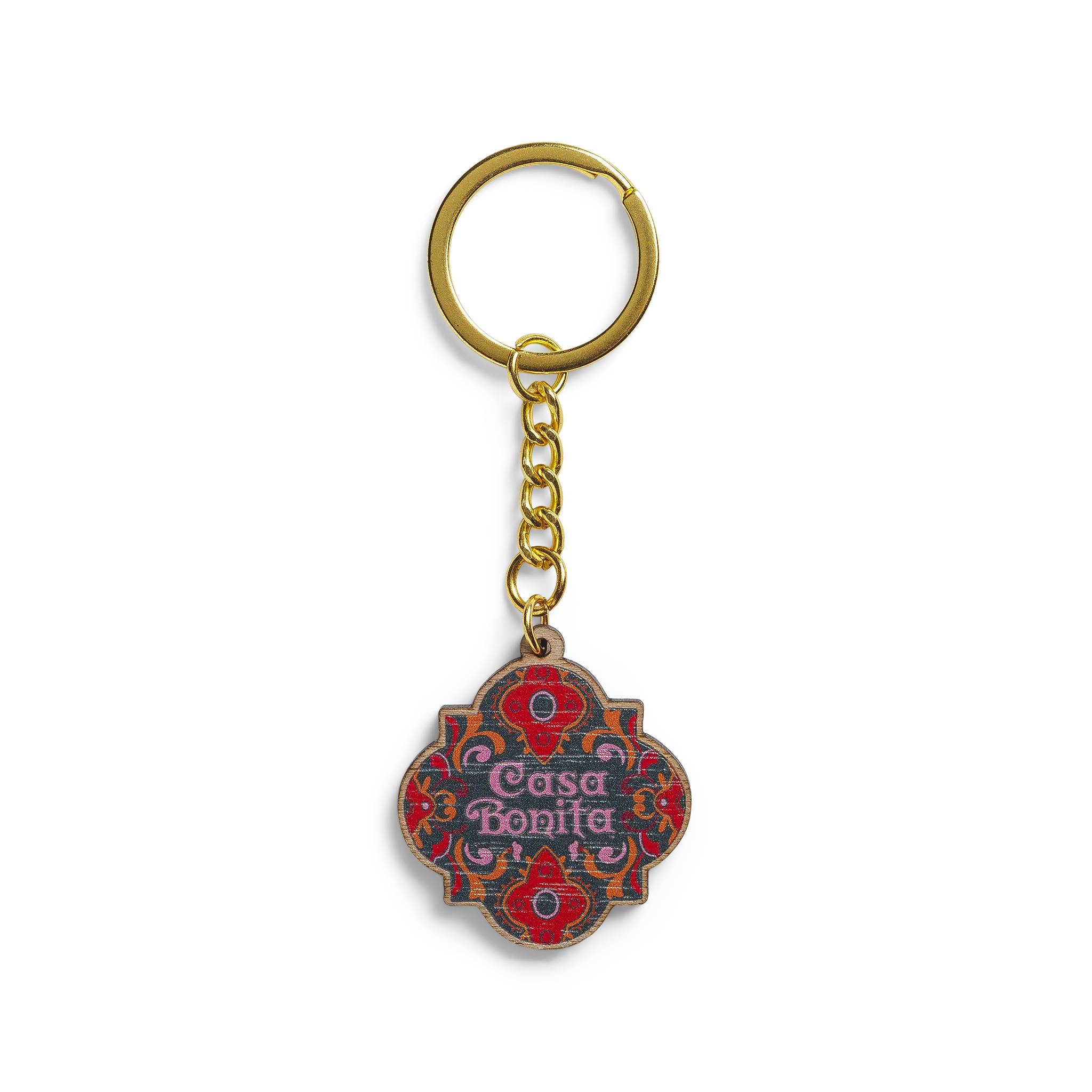 Casa Bonita Sopaipilla Flag Wooden Keychain