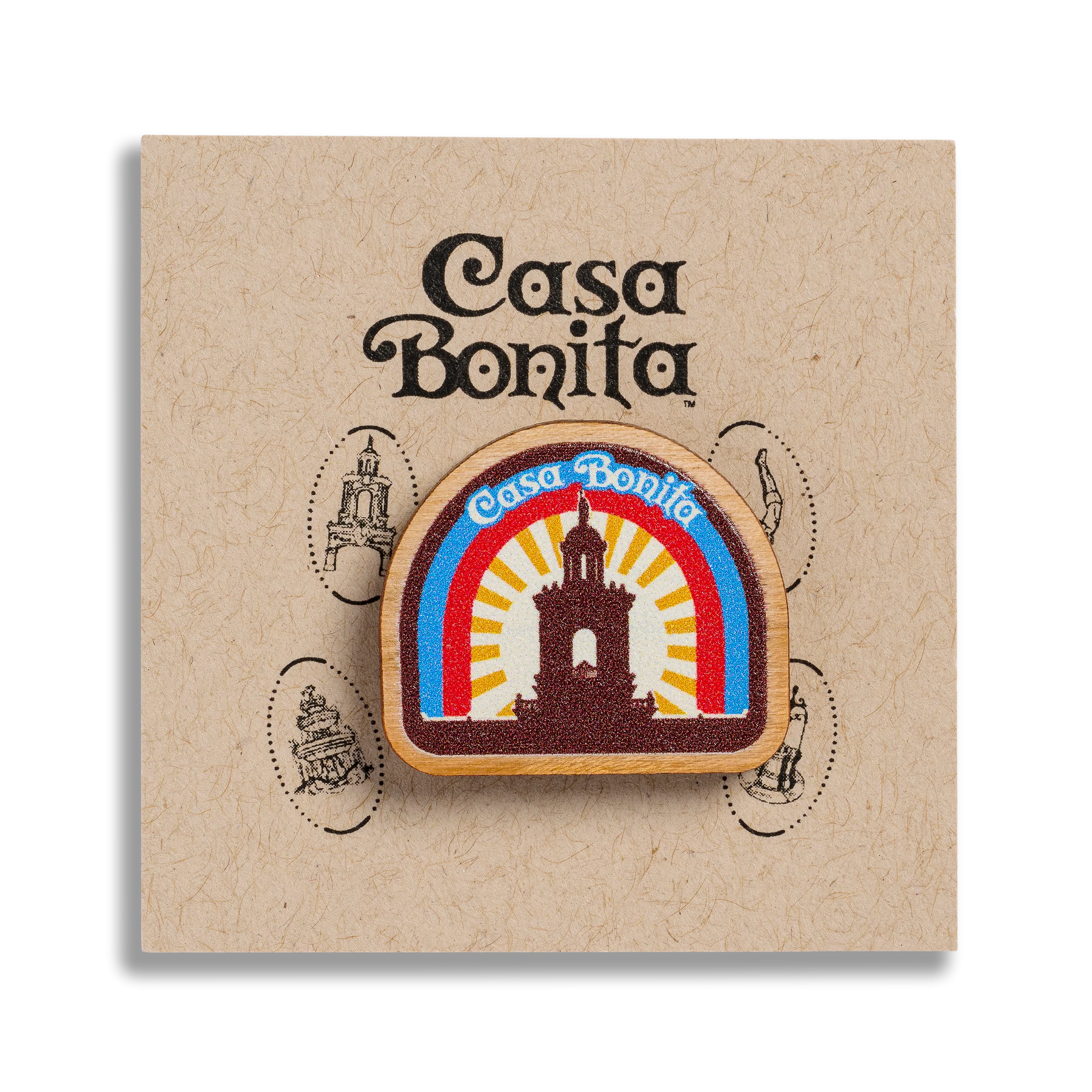 Casa Bonita Sunrise Tower Wooden Pin