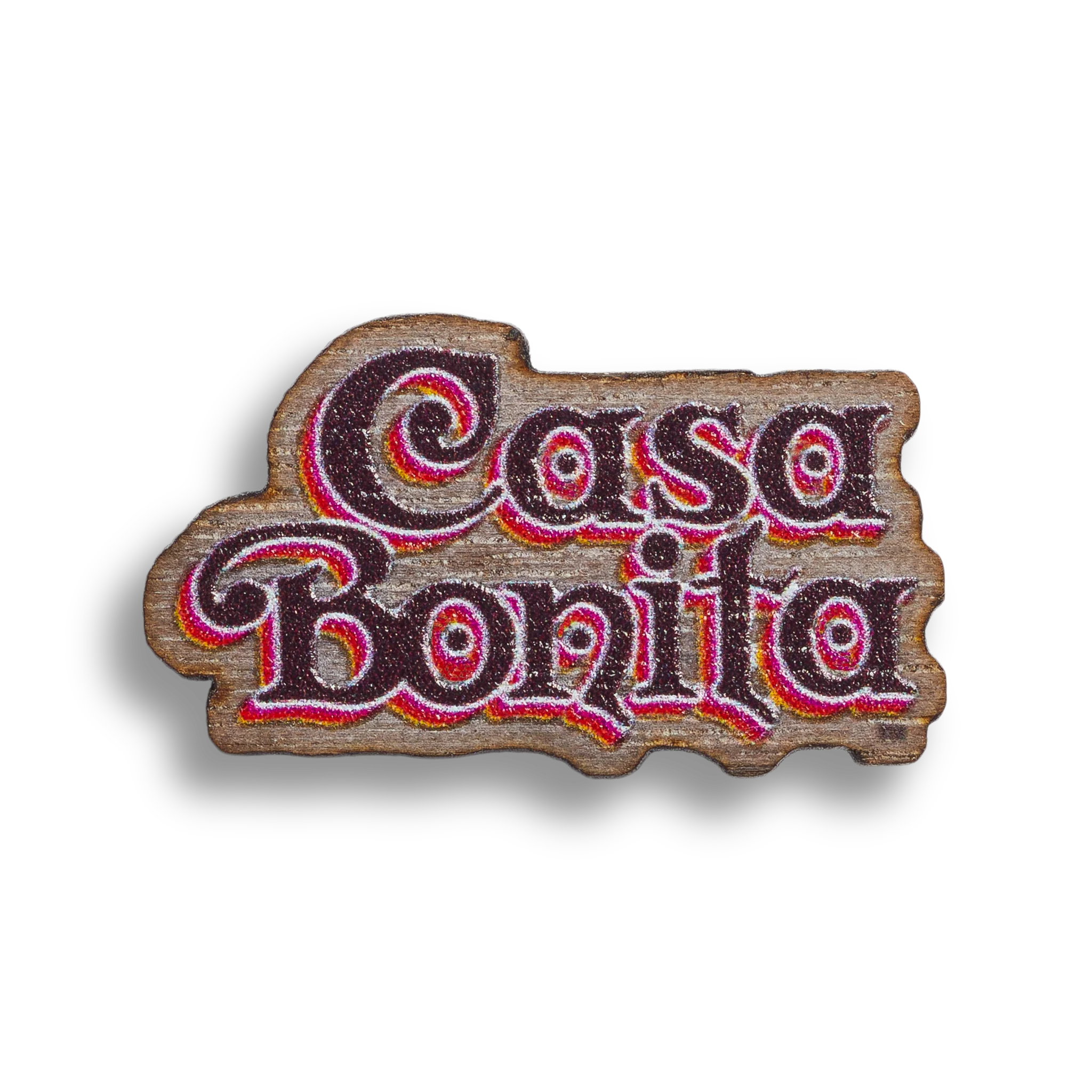 Casa Bonita Retro Logo Wooden Pin